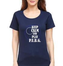 Load image into Gallery viewer, PUBG Keep Calm And Play Pubg T-Shirt for Women-Navy Blue-Ektarfa.online
