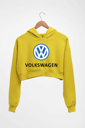 Volkswagen Crop HOODIE FOR WOMEN-Mustard Yellow-Ektarfa.online