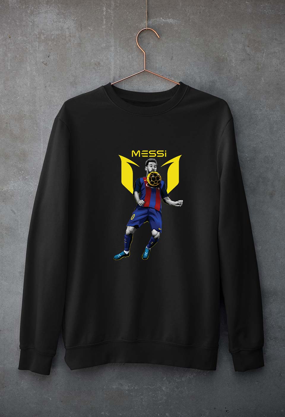 Messi Unisex Sweatshirt for Men/Women-S(40 Inches)-Black-Ektarfa.online
