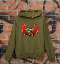 Load image into Gallery viewer, Wings of Strength Unisex Hoodie for Men/Women-S(40 Inches)-Olive Green-Ektarfa.online
