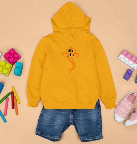 Shree Ganesh Kids Hoodie for Boy/Girl-1-2 Years(24 Inches)-Mustard Yellow-Ektarfa.online