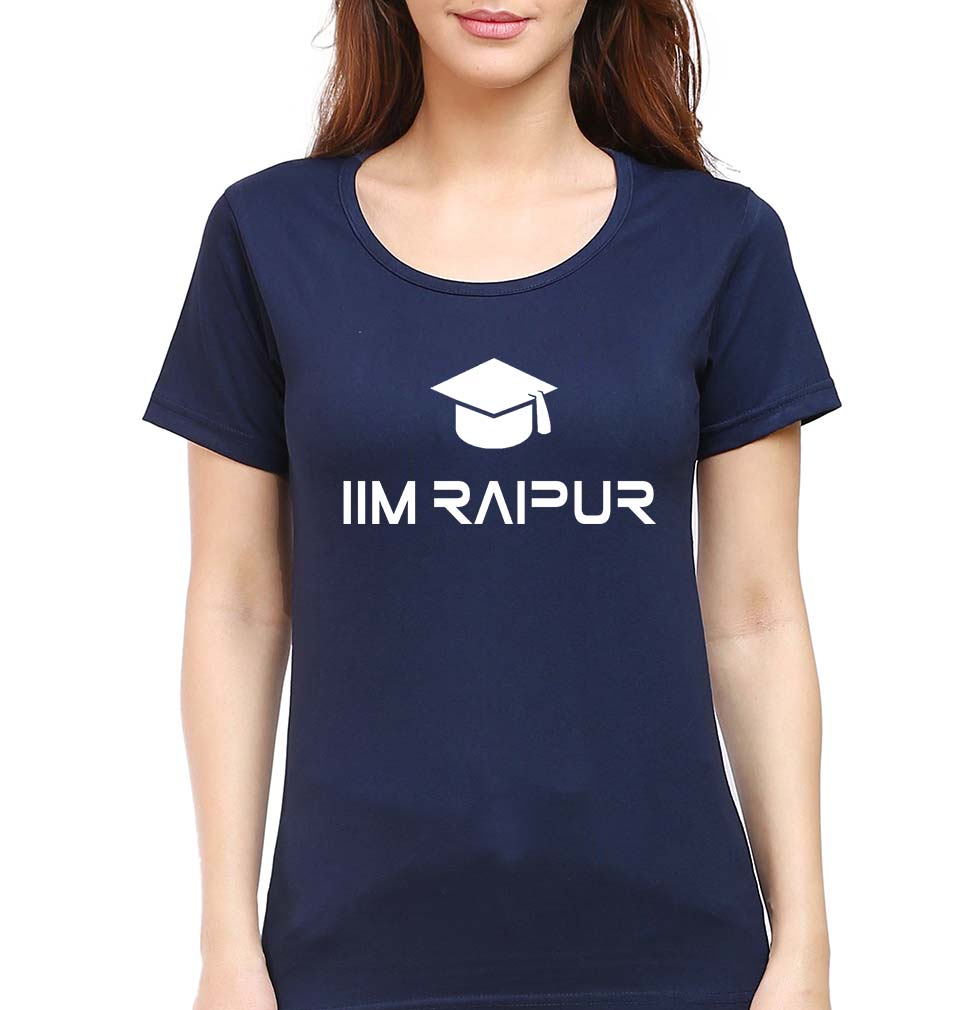 IIM Raipur T-Shirt for Women-XS(32 Inches)-Navy Blue-Ektarfa.online