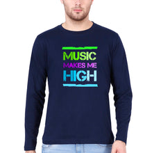 Load image into Gallery viewer, Music Full Sleeves T-Shirt for Men-Navy Blue-Ektarfa.online
