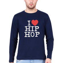 Load image into Gallery viewer, I Love Hip Hop Full Sleeves T-Shirt for Men-Navy Blue-Ektarfa.online

