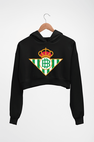Real-Betis Crop HOODIE FOR WOMEN-Black-Ektarfa.online
