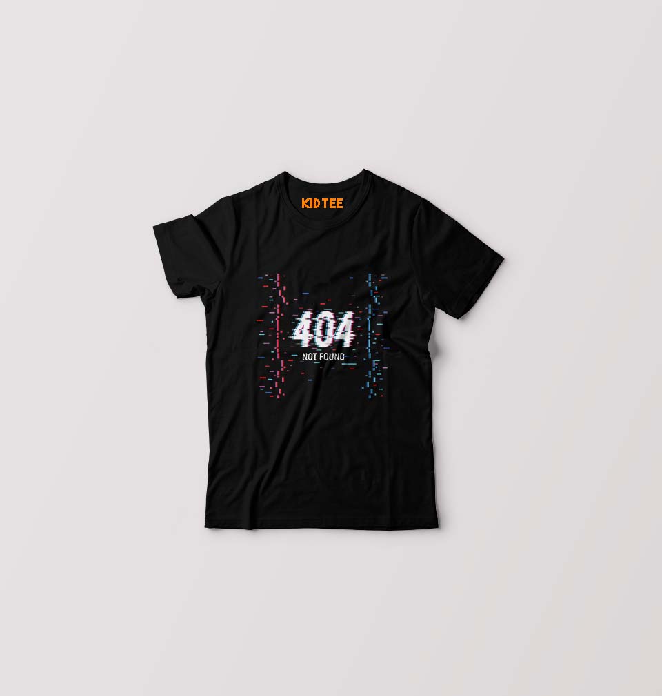 404 Kids T-Shirt for Boy/Girl-Black-Ektarfa.online