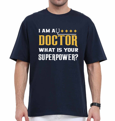 Doctor Oversized T-Shirt for Men-Navy Blue-Ektarfa.online