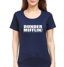 Load image into Gallery viewer, Dunder Mifflin T-Shirt for Women-XS(32 Inches)-Navy Blue-Ektarfa.online
