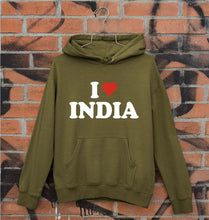 Load image into Gallery viewer, I Love India Unisex Hoodie for Men/Women-Olive Green-Ektarfa.online
