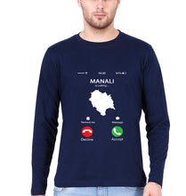 Load image into Gallery viewer, Manali Calling T Full Sleeves T-Shirt for Men-Navy Blue-Ektarfa.online
