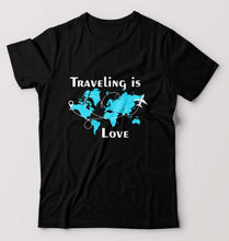 Load image into Gallery viewer, Traveling is Love T-Shirt for Men-Black-Ektarfa.online
