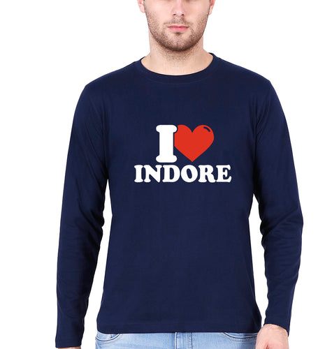 I Love Indore T Full Sleeves T-Shirt for Men-Navy Blue-Ektarfa.online