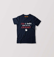 Load image into Gallery viewer, Play Cricket Kids T-Shirt for Boy/Girl-Navy Blue-Ektarfa.online
