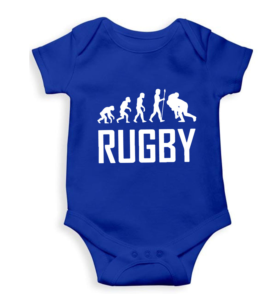 Rugby Evolution Kids Romper For Baby Boy/Girl-0-5 Months(18 Inches)-Royal Blue-Ektarfa.online