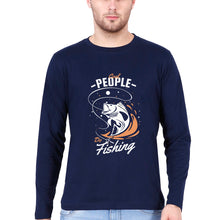 Load image into Gallery viewer, Fishing Full Sleeves T-Shirt for Men-Navy Blue-Ektarfa.online

