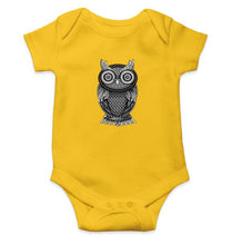 Load image into Gallery viewer, Ornamental Owl Kids Romper For Baby Boy/Girl-0-5 Months(18 Inches)-Yellow-Ektarfa.online
