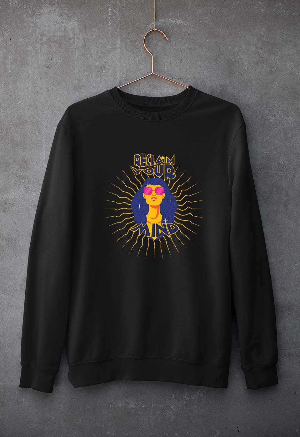 Psychedelic Mind Unisex Sweatshirt for Men/Women-S(40 Inches)-Black-Ektarfa.online