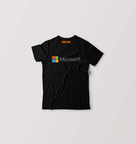 Microsooft Kids T-Shirt for Boy/Girl-Black-Ektarfa.online