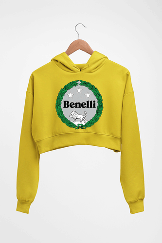 Benelli Crop HOODIE FOR WOMEN-Mustard Yellow-Ektarfa.online