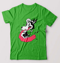 Load image into Gallery viewer, Funny Wolf T-Shirt for Men-S(38 Inches)-flag green-Ektarfa.online
