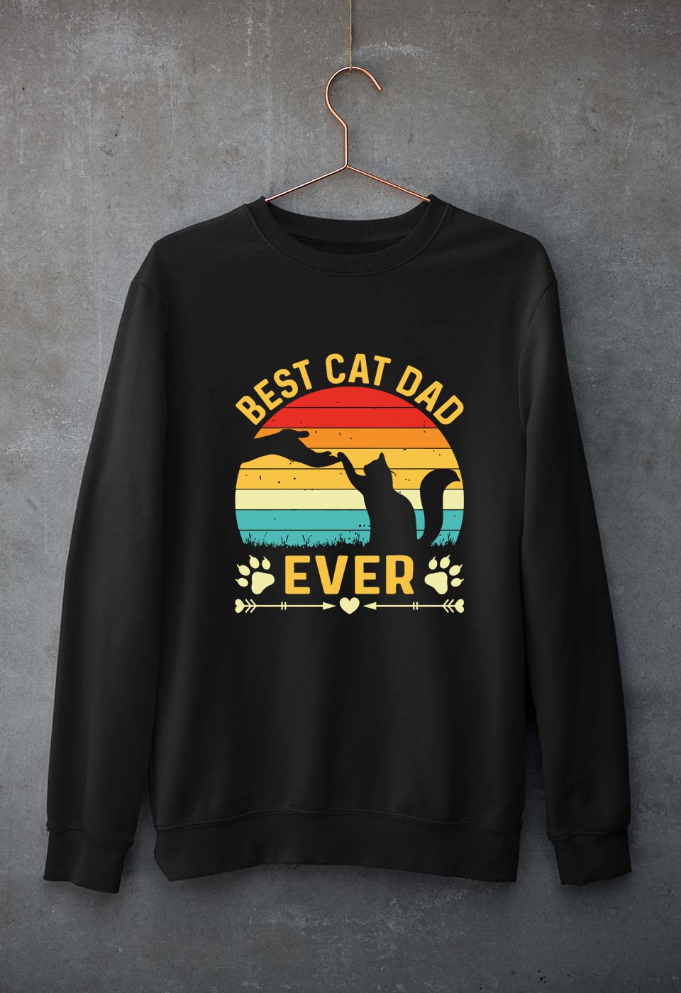 Cat Dad Unisex Sweatshirt for Men/Women-Black-Ektarfa.online
