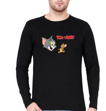 Load image into Gallery viewer, Tom and Jerry Full Sleeves T-Shirt for Men-S(38 Inches)-Black-Ektarfa.online
