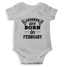 Load image into Gallery viewer, Legends are Born in February Kids Romper For Baby Boy/Girl-0-5 Months(18 Inches)-Grey-Ektarfa.online
