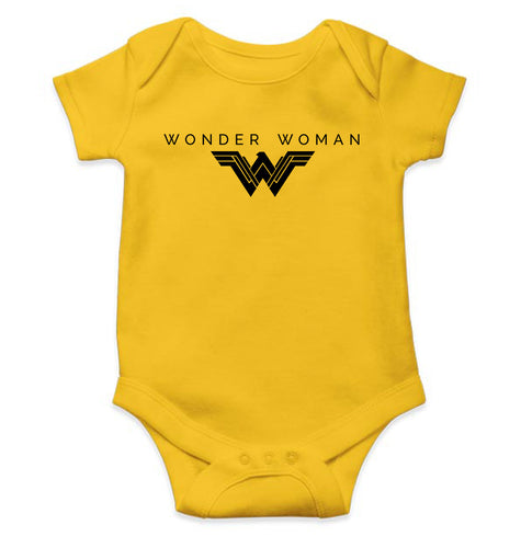 Wonder Woman Superhero Kids Romper For Baby Boy/Girl-0-5 Months(18 Inches)-Yellow-Ektarfa.online