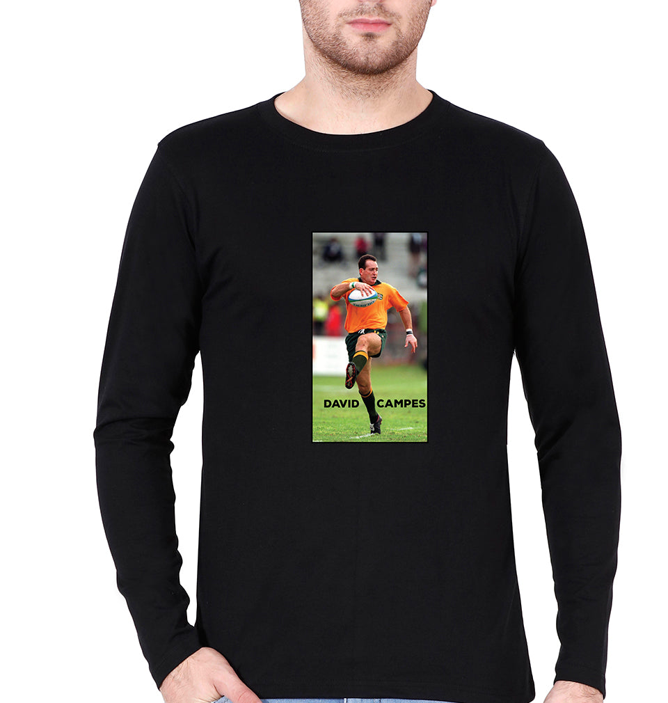 David Campese Full Sleeves T-Shirt for Men-S(38 Inches)-Black-Ektarfa.online