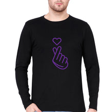 Load image into Gallery viewer, Purple Heart Full Sleeves T-Shirt for Men-S(38 Inches)-Black-Ektarfa.online
