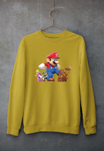 Load image into Gallery viewer, Mario Unisex Sweatshirt for Men/Women-S(40 Inches)-Mustard Yellow-Ektarfa.online
