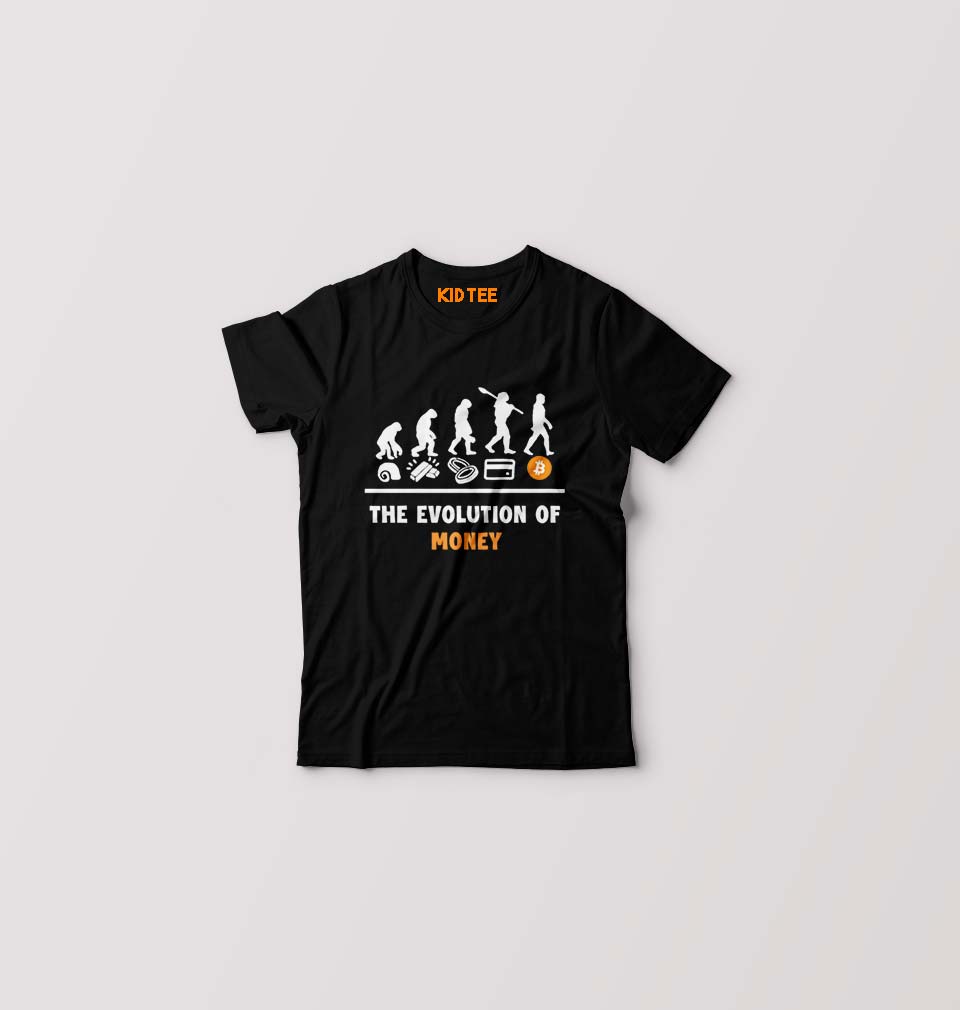 Bitcoin Crypto Money Kids T-Shirt for Boy/Girl-Black-Ektarfa.online