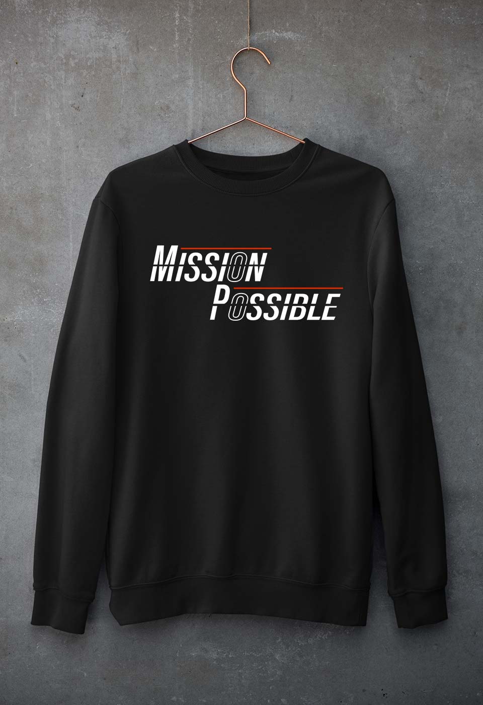 Mission Possible Unisex Sweatshirt for Men/Women-Black-Ektarfa.online