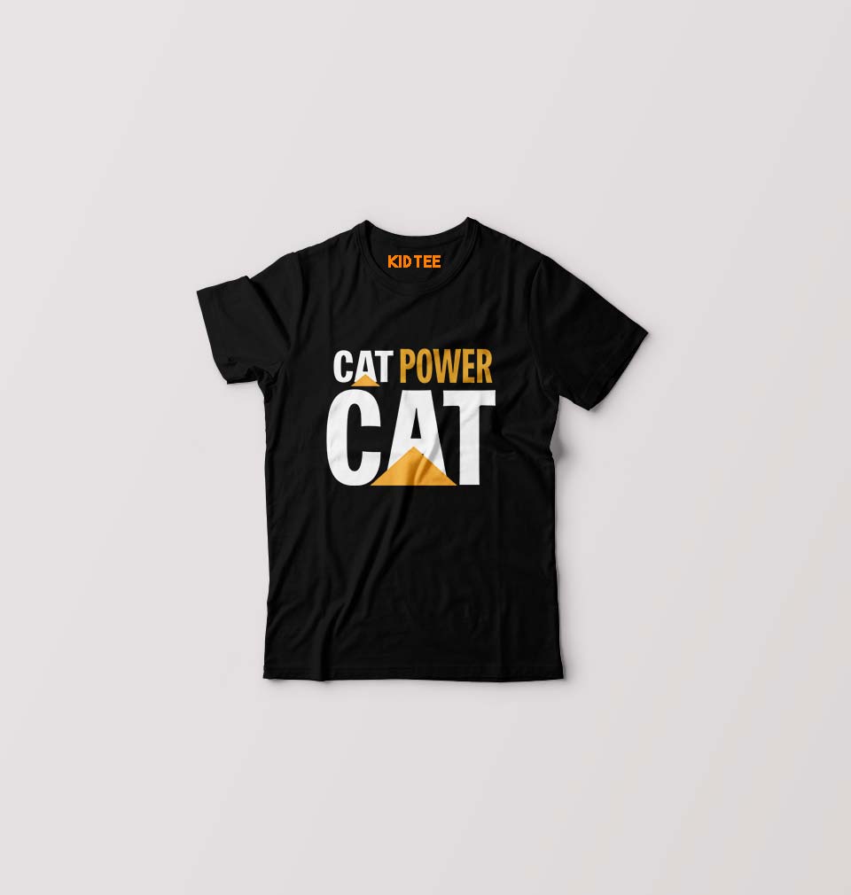 Cat Power Kids T-Shirt for Boy/Girl-Black-Ektarfa.online