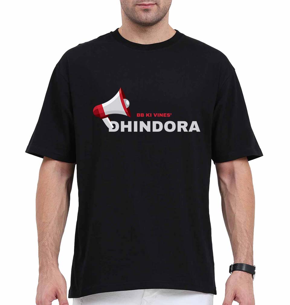 Dhindora(BB ki Vines) Oversized T-Shirt for Men-Black-Ektarfa.online
