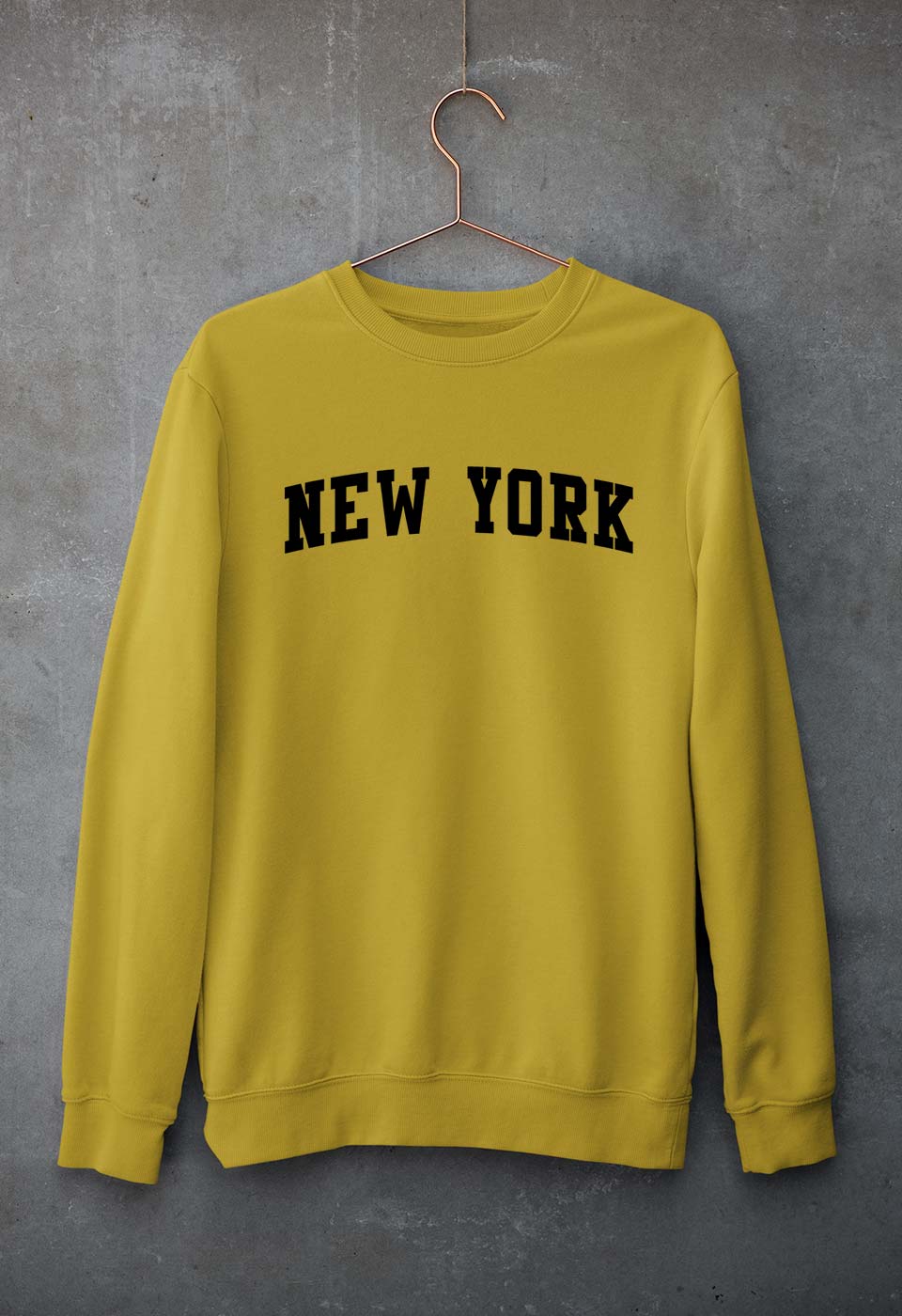 New York Unisex Sweatshirt for Men/Women-Mustard Yellow-Ektarfa.online