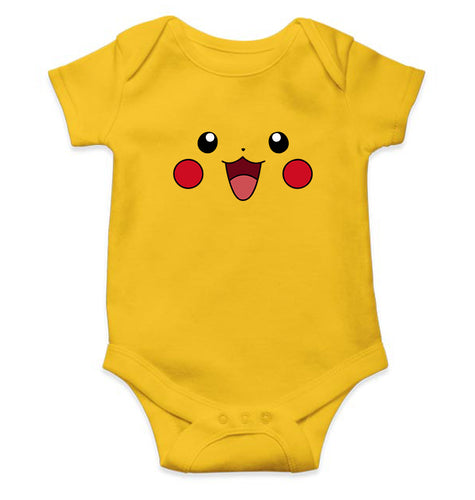 Pikachu Kids Romper For Baby Boy/Girl-0-5 Months(18 Inches)-Yellow-Ektarfa.online
