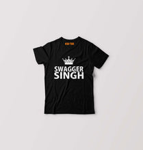 Load image into Gallery viewer, Swagger Singh Kids T-Shirt for Boy/Girl-0-1 Year(20 Inches)-Black-Ektarfa.online
