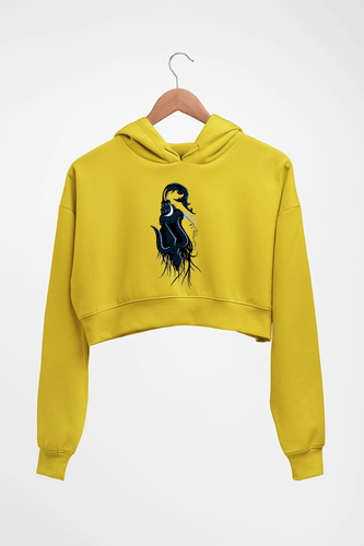 Mahakal Mahadev Bholenath Shiva Shivji Crop HOODIE FOR WOMEN-Mustard Yellow-Ektarfa.online