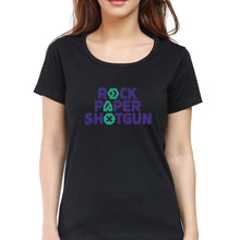 Load image into Gallery viewer, Rock Paper Shotgun T-Shirt for Women-XS(32 Inches)-Black-Ektarfa.online
