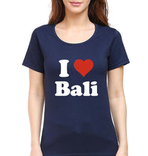 Load image into Gallery viewer, I Love Bali T-Shirt for Women-Navy Blue-Ektarfa.online
