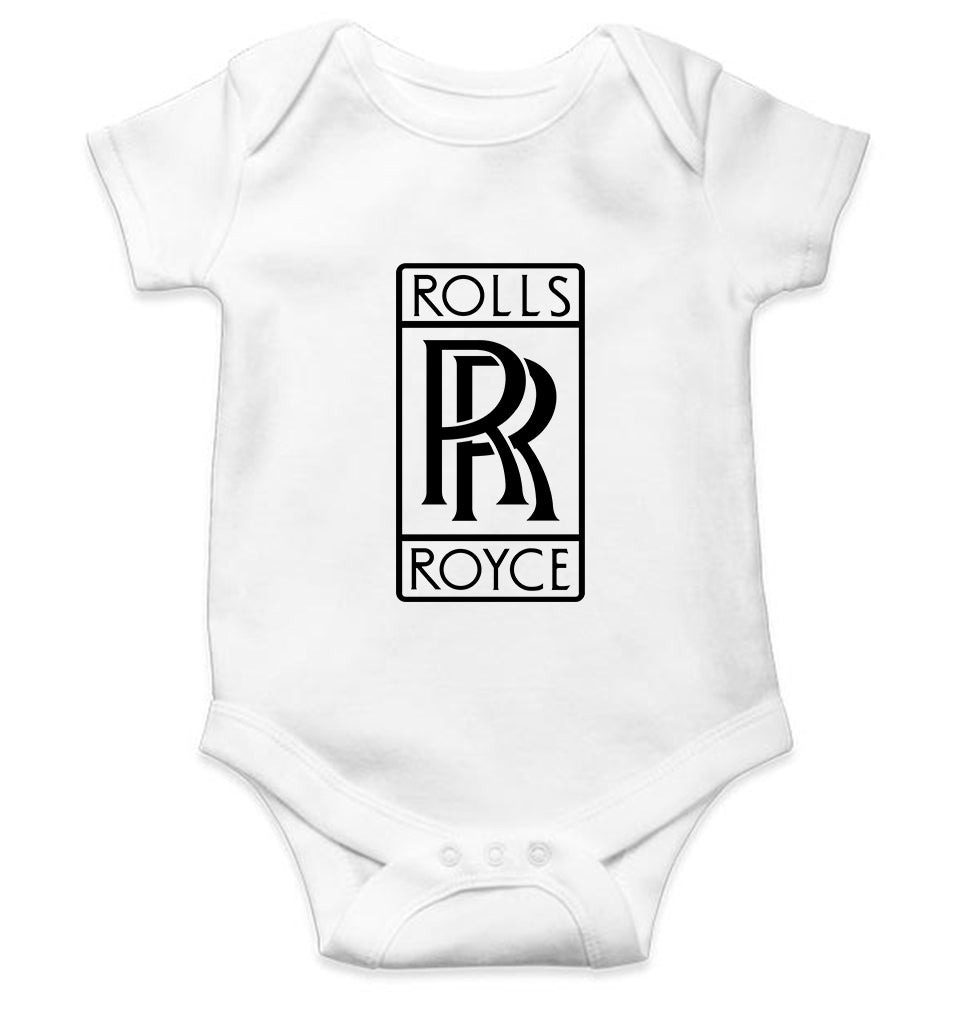 Rolls Royce Kids Romper For Baby Boy/Girl-0-5 Months(18 Inches)-White-Ektarfa.online