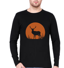 Load image into Gallery viewer, Deer Full Sleeves T-Shirt for Men-BLACK-Ektarfa.online
