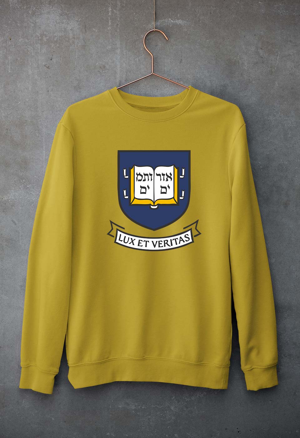 Yale University Unisex Sweatshirt for Men/Women-Mustard Yellow-Ektarfa.online