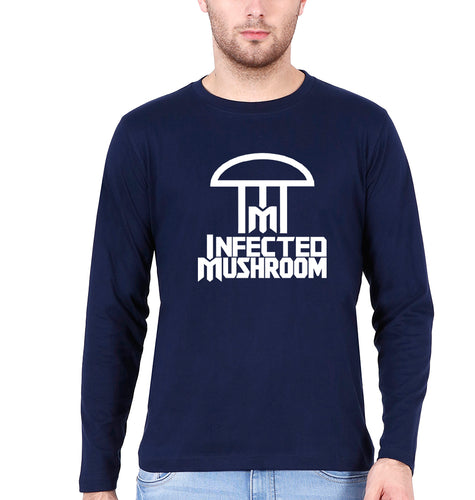 Infected Mushroom Full Sleeves T-Shirt for Men-Navy Blue-Ektarfa.online