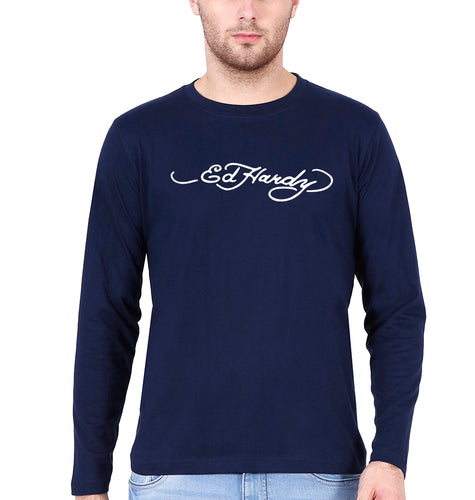 Ed Hardy Full Sleeves T-Shirt for Men-Navy Blue-Ektarfa.online