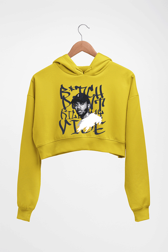 Kendrick Lamar Crop HOODIE FOR WOMEN-Mustard Yellow-Ektarfa.online