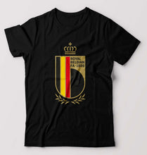 Load image into Gallery viewer, Belgium Football T-Shirt for Men-S(38 Inches)-Black-Ektarfa.online
