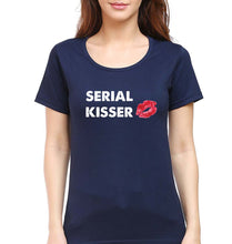 Load image into Gallery viewer, Serial Kisser T-Shirt for Women-Navy Blue-Ektarfa.online
