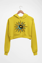 Load image into Gallery viewer, Psychedelic Chakra Crop HOODIE FOR WOMEN-Mustard Yellow-Ektarfa.online
